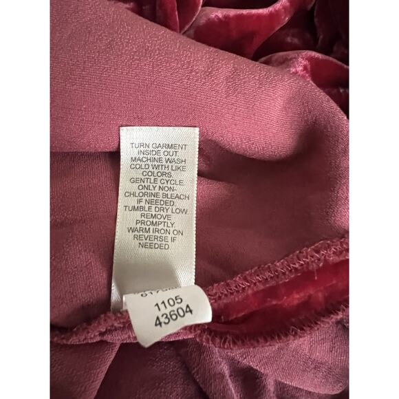 J Jill Crushed Velvet Top Button Down Womens XXS Pink Long Sleeve - Picture 7 of 7